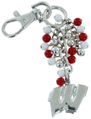 Wisconsin Badgers Beaded Dangle Purse or Backpack Clip