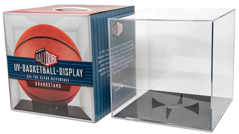 UV-Protected Grandstand Basketball Display Case with Black Base