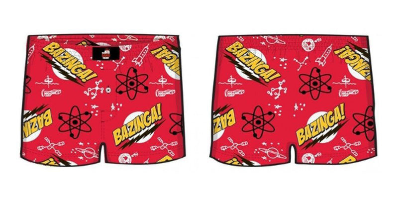 Big Bang Theory Bazinga Pattern Men's Red Boxer Shorts