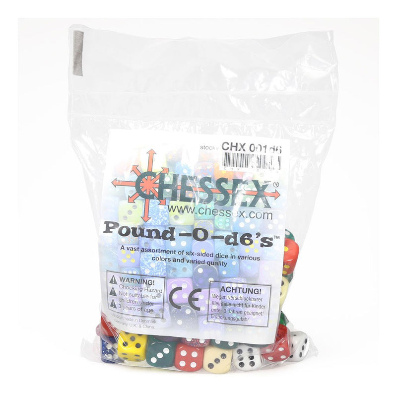 Chessex Dice: Pound of D6 (Pound-O-Dice) Approximately 100 Die