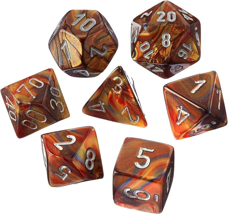 Chessex Lustrous Gold/silver Mini-Polyhedral 7-Dice Set