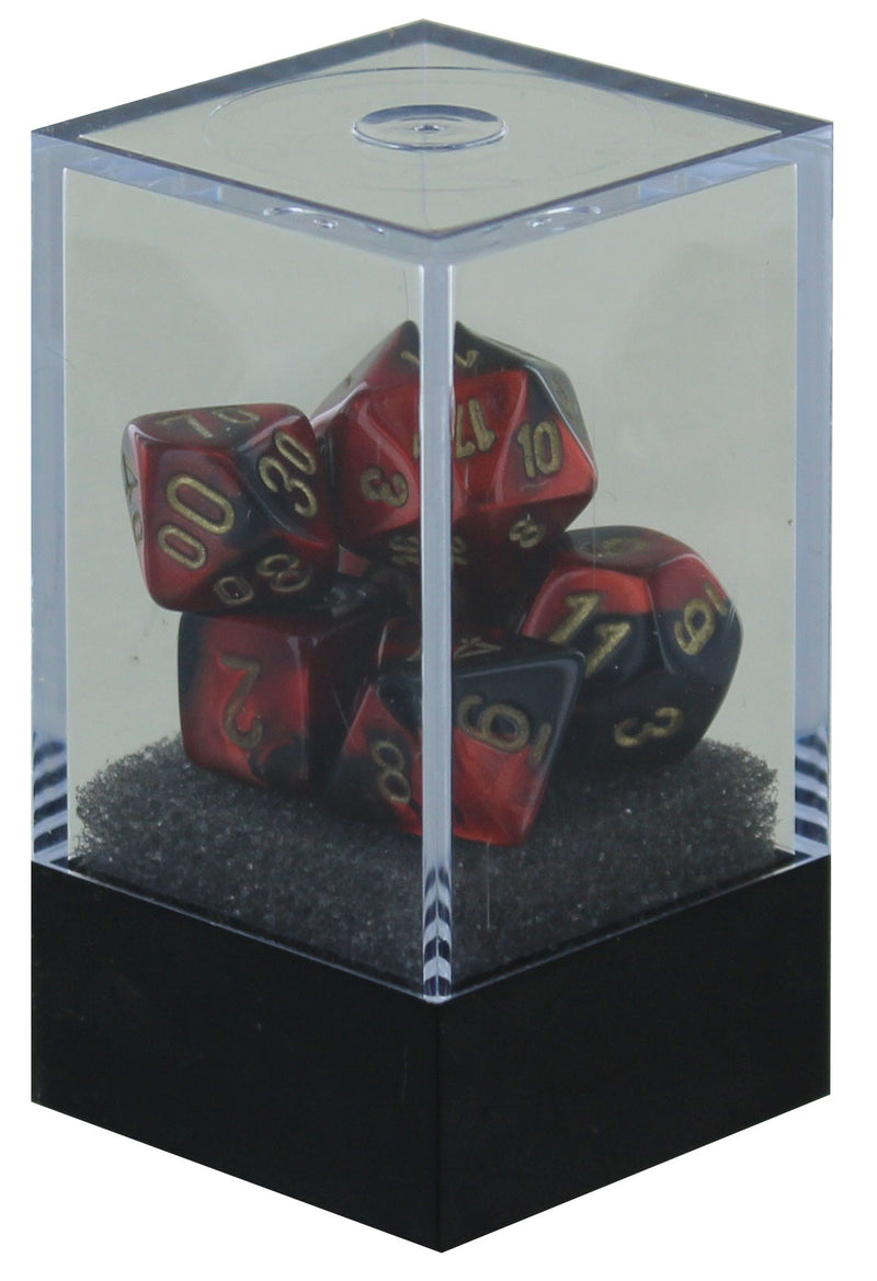 Chessex Gemini Black-Red/gold Mini-Polyhedral 7-Dice Set
