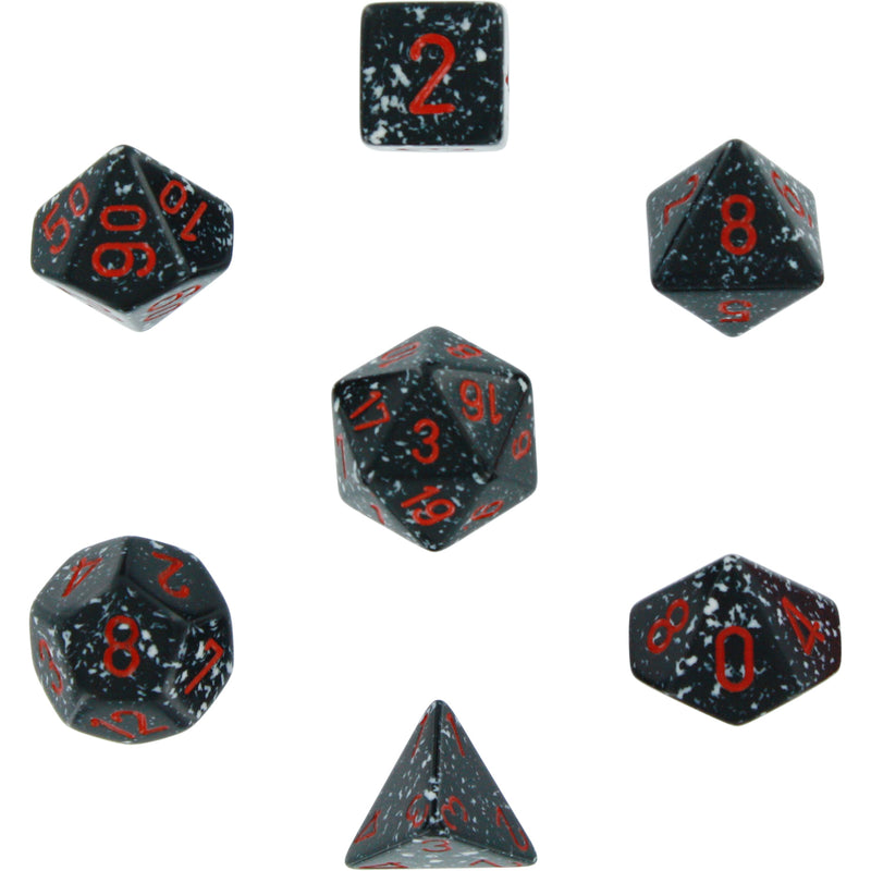 Polyhedral 7-Die Speckled Dice Set - Space