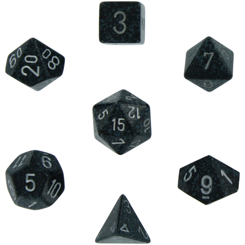 Polyhedral 7-Die Speckled Dice Set - Ninja