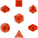 Opaque Orange/black Polyhedral 7-Dice Set