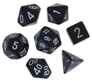 Opaque Black/white Polyhedral 7-Dice Set