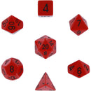 Opaque Red/black Polyhedral 7-Dice Set
