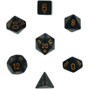 Opaque Black/gold Polyhedral 7-Dice Set
