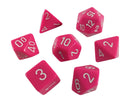Chessex Polyhedral 7-Die Opaque Pink/White Dice Set