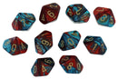 Chessex Gemini Red-Teal/Gold Set of Ten d10 Dice