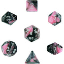 Gemini Black-Pink/white Polyhedral 7-Dice Set