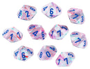 Chessex Festive Pop Art/Blue Set of 10 d10 Dice