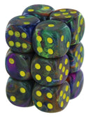 Festive Rio/yellow 16mm d6 Dice Block (12 dice)