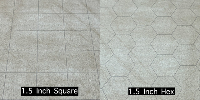 Reversible Battlemat: 1.5" Squares & 1.5" Hexes (23.5" x 26")