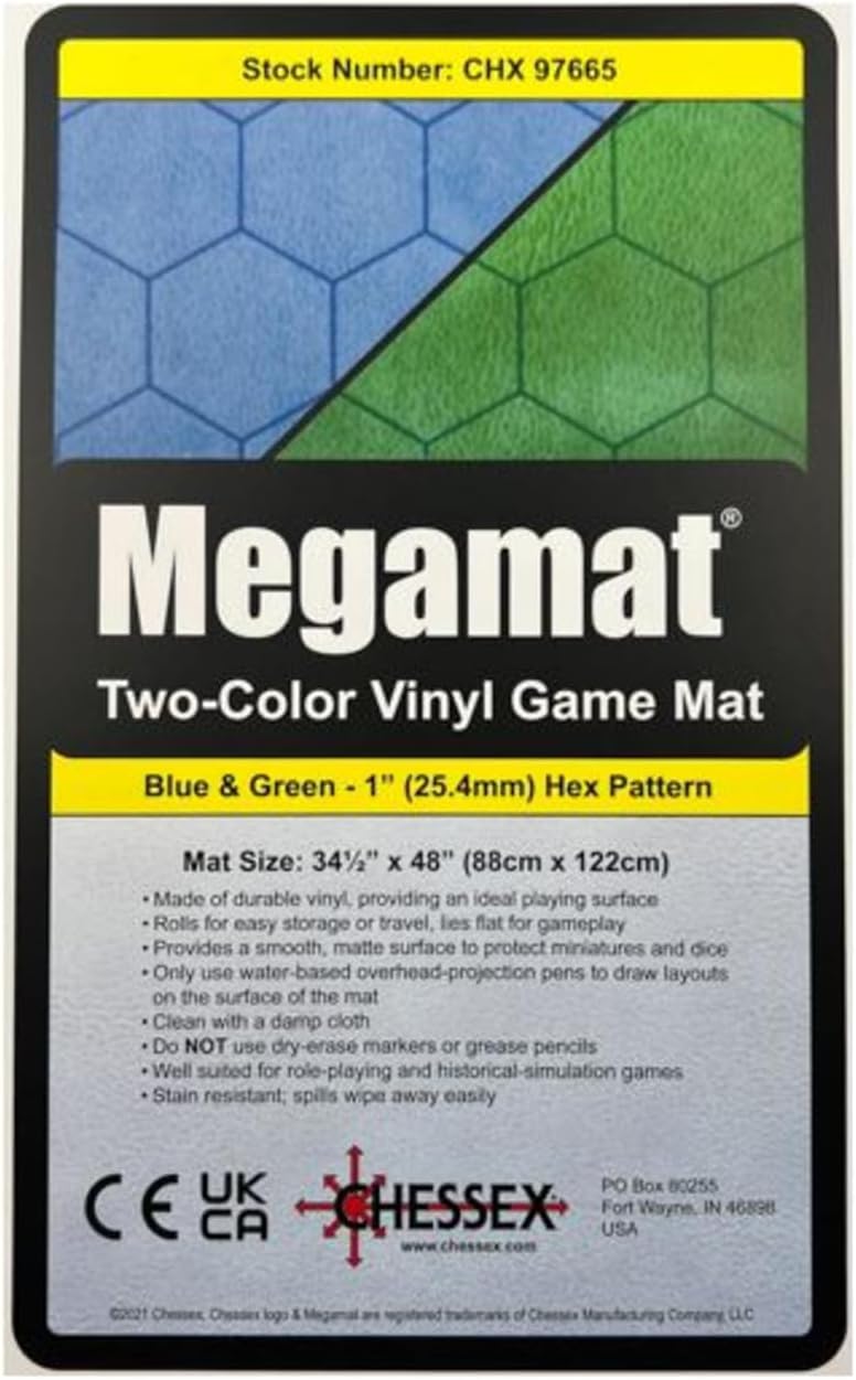 Megamat 1" Reversible Blue-Green Hexes (34.5" x 48")