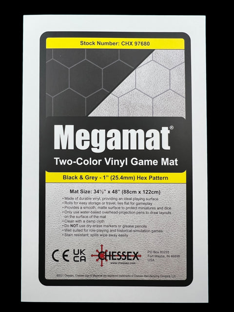 Megamat 1" Reversible Black-Grey Hexes (34.5" x 48")