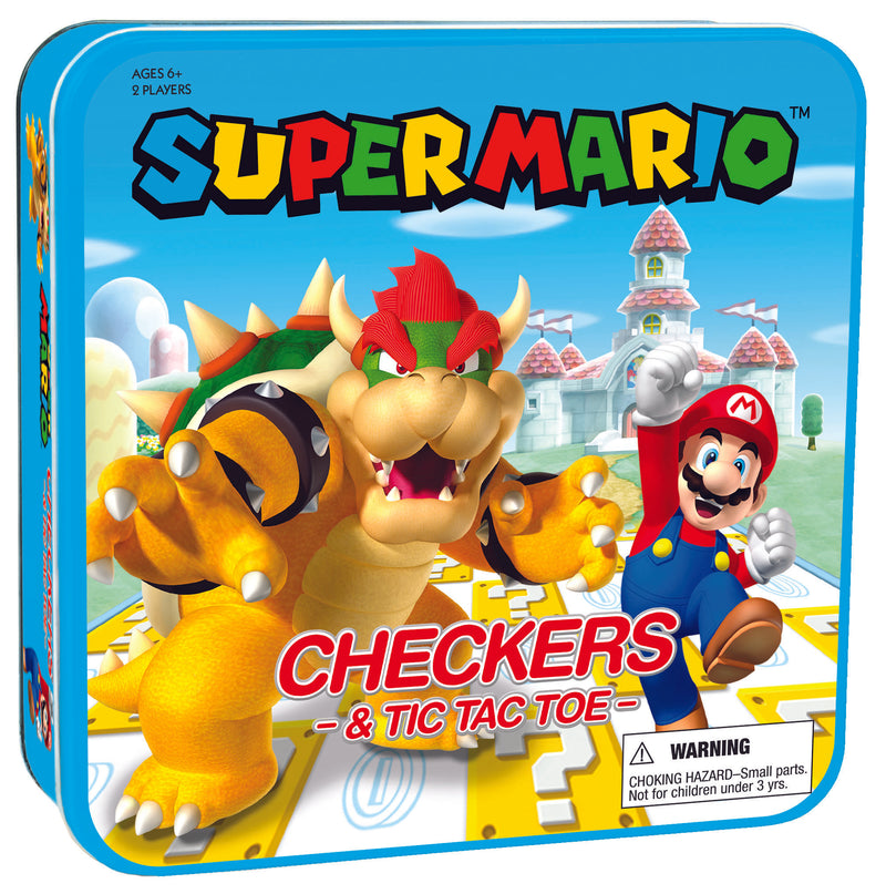 CHECKERS & TIC TAC TOE: Super Mario vs. Bowser Collector's Game Set