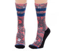 DC Comics Harley Quinn Floral Juniors Sublimated Crew Socks, 9-11