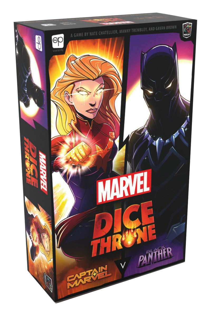 Marvel Dice Throne | 2 Hero Box Featuring Captain Marvel, Black Panther