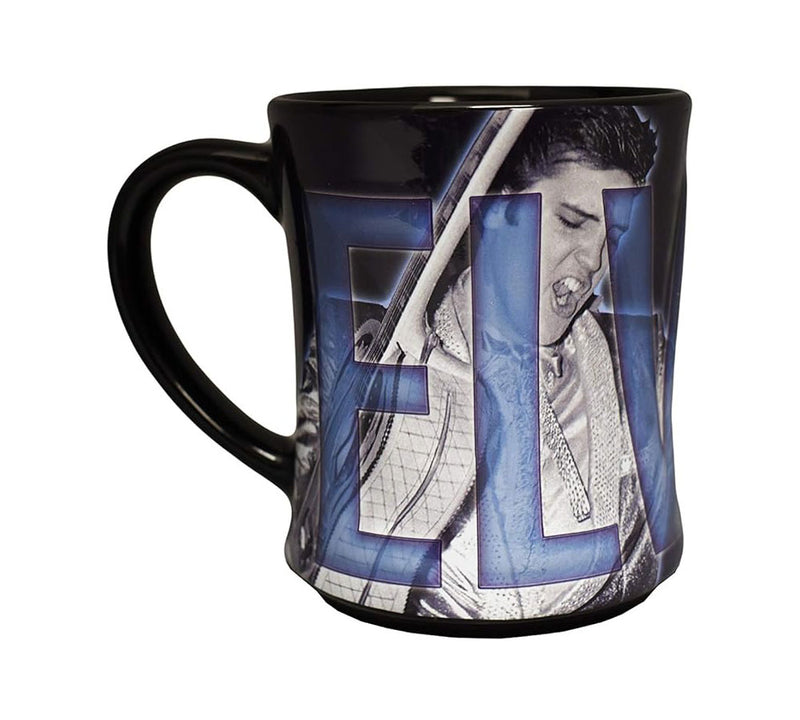 Elvis Presley Blue Suede Shoes Embossed Coffee Mug, 16oz