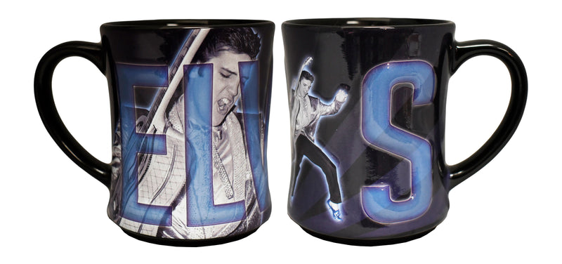 Elvis Presley Blue Suede Shoes Embossed Coffee Mug, 16oz