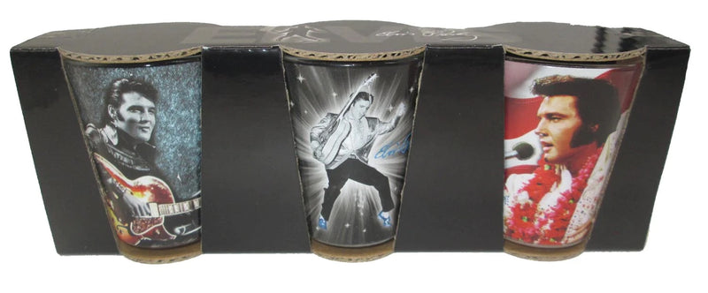 Elvis Presley Shot Glass Set, 3-Pack