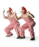 Adult Red & White Striped Game Bibs Overalls