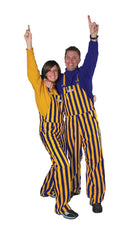 Adult Purple & Yellow Striped Game Bibs Overalls (Sizes Run BIG)