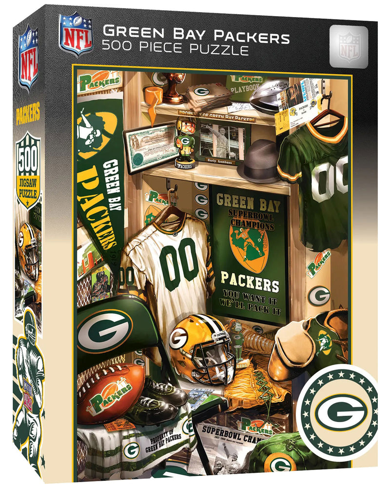 Green Bay Packers Locker Room Nostalgia Jigsaw Puzzle, 500-Pieces