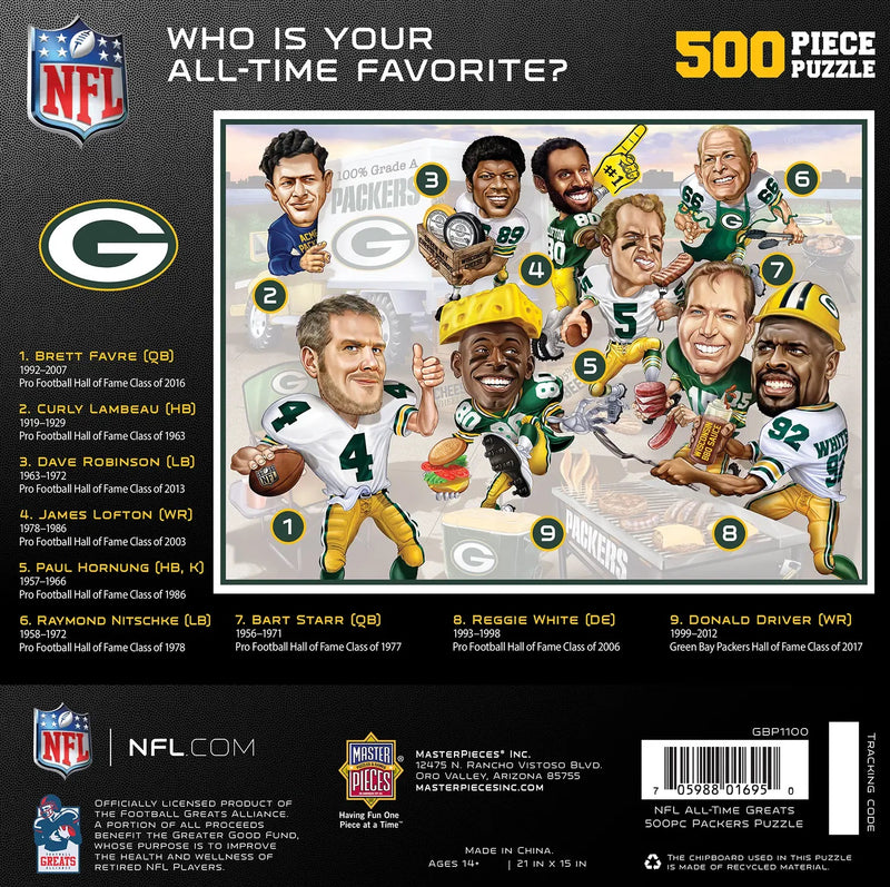 Green Bay Packers All-Time Greats Jigsaw Puzzle, 500-Pieces