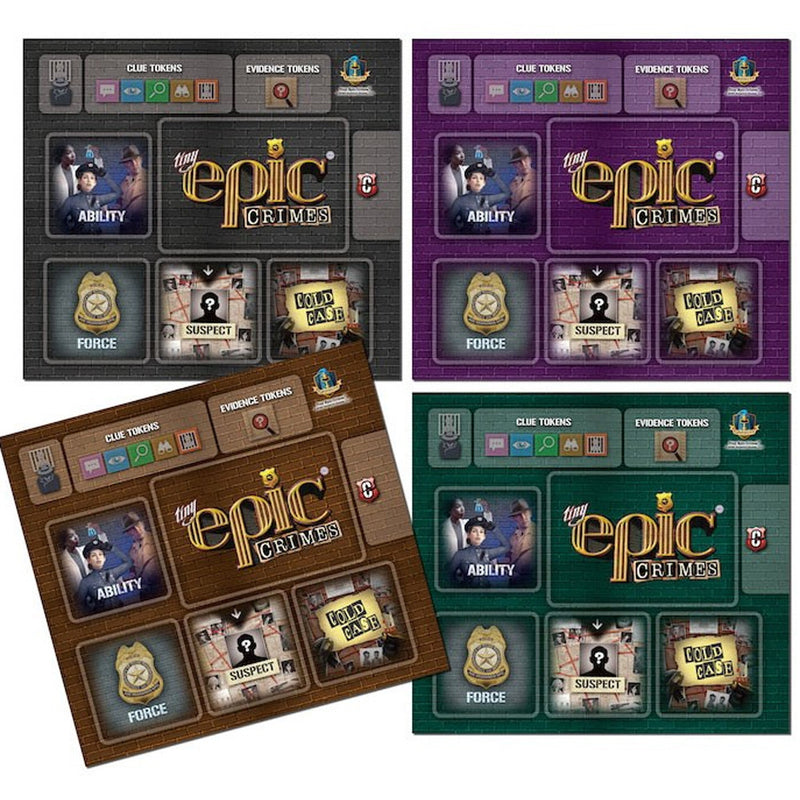 Tiny Epic Crimes Player Mats, 4-Pack, 8.75" x 9.75"