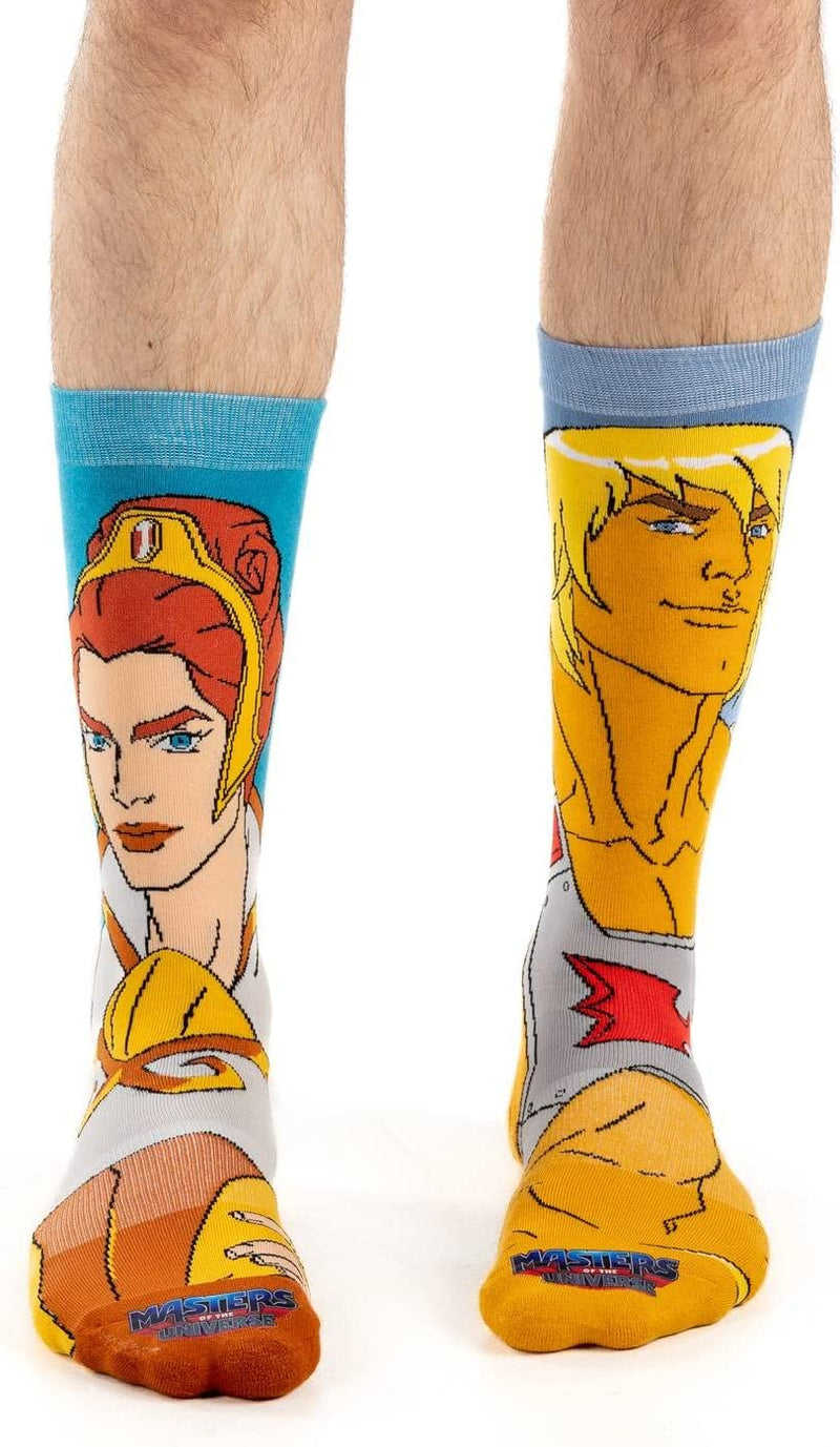 Masters of the Universe He-man and Teela Adult Socks, One Size (8-13)