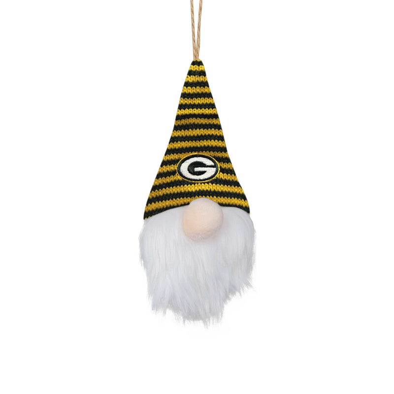 Green Bay Packers Plush Gnome Ornament, Striped Hat