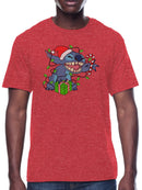 Disney Lilo & Stitch Christmas Lights Men's Shirt, Red