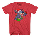 Disney Lilo & Stitch Christmas Lights Men's Shirt, Red