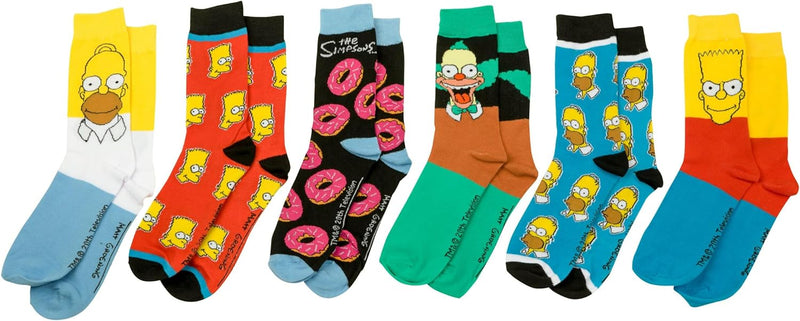 The Simpsons Casual Crew Socks, 6-Pack, Size 6-12