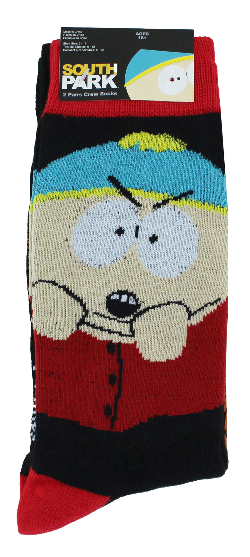 South Park Cartman & Kenny Casual Crew Socks, 2-Pack, Size 6-12