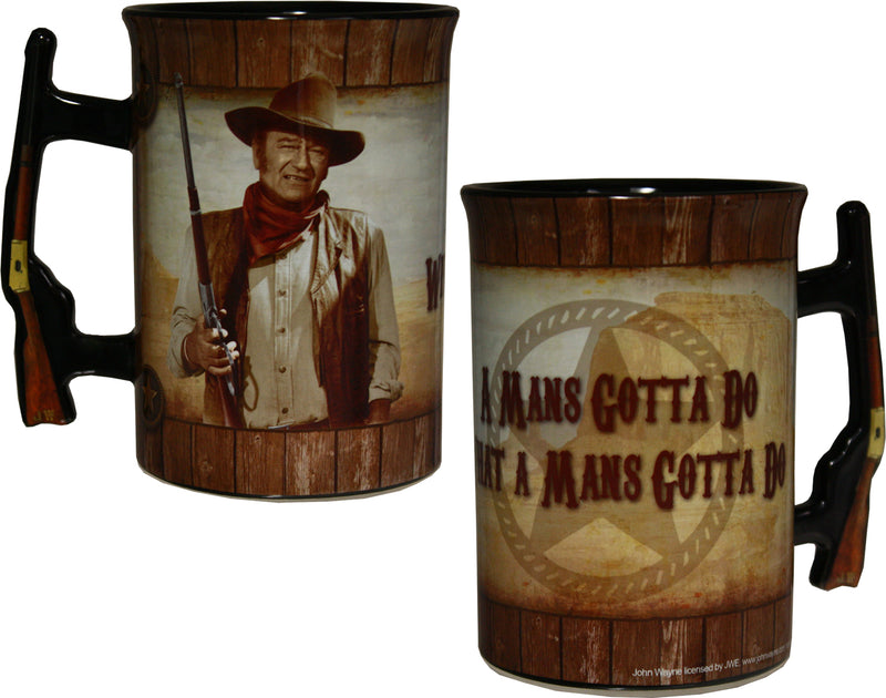 John Wayne 16oz Mug with Rifle Handle