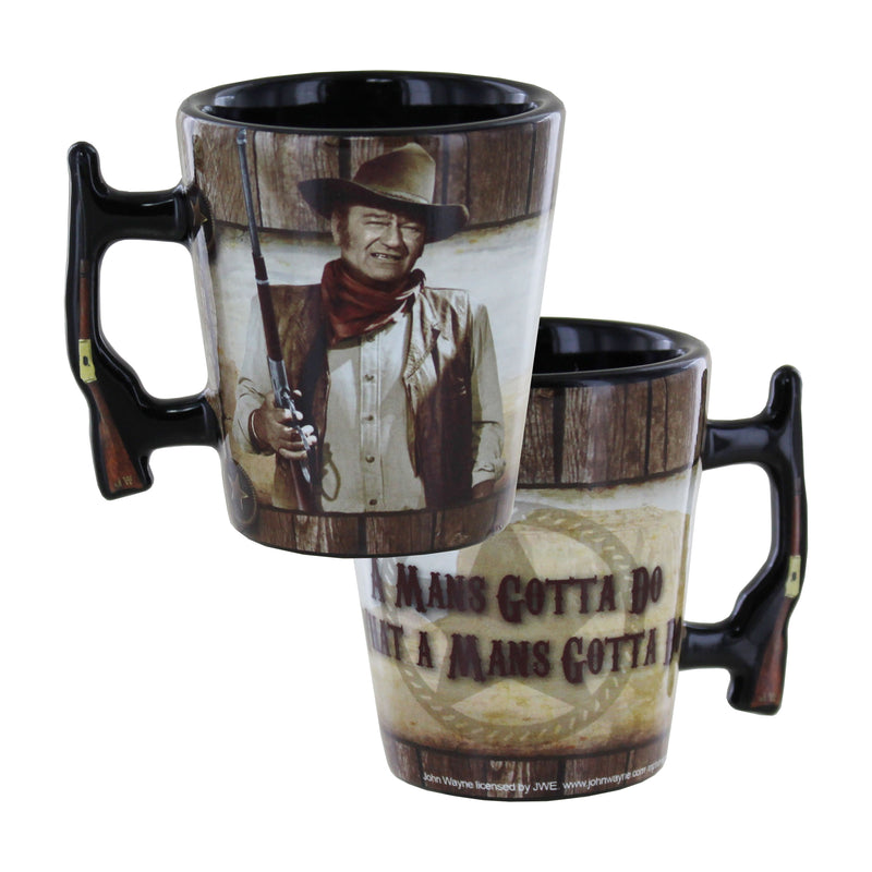 John Wayne Shot Glass with Rifle Handle