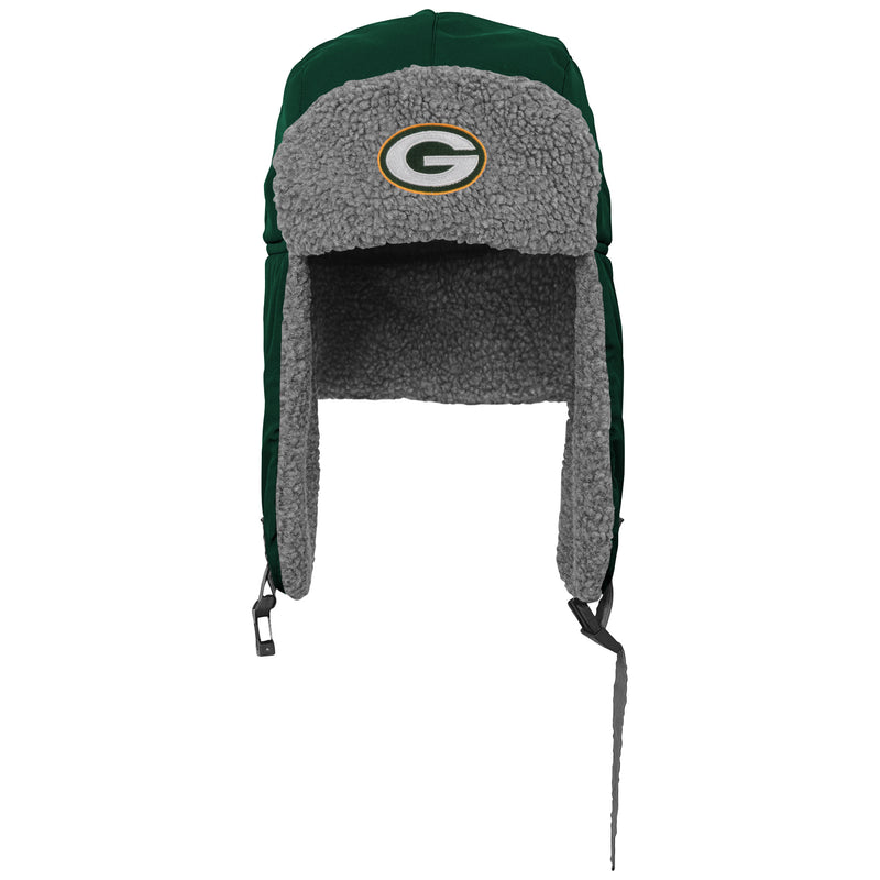 genuine,outerstuff,outer stuff,green bay packers,winter,trooper,hat,boys,cap,winter gear,clothing accessories