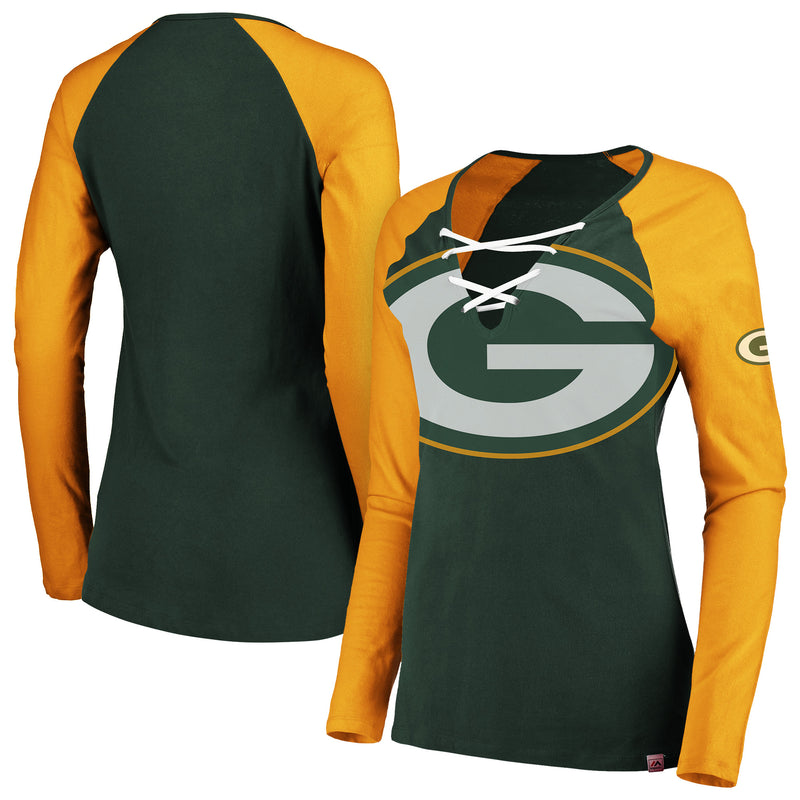 fanatics,majestic,green bay packers,the,lace,up,long sleeve tee,t-shirt,tshirt,shirt,top,clothing accessories