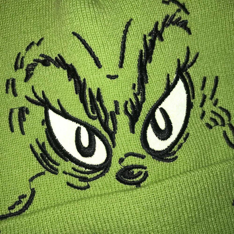 Dr. Seuss The Grinch Big Face Knit Pom Beanie