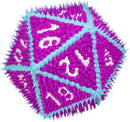 Drop Dots D20 Dice: Rose Mystique