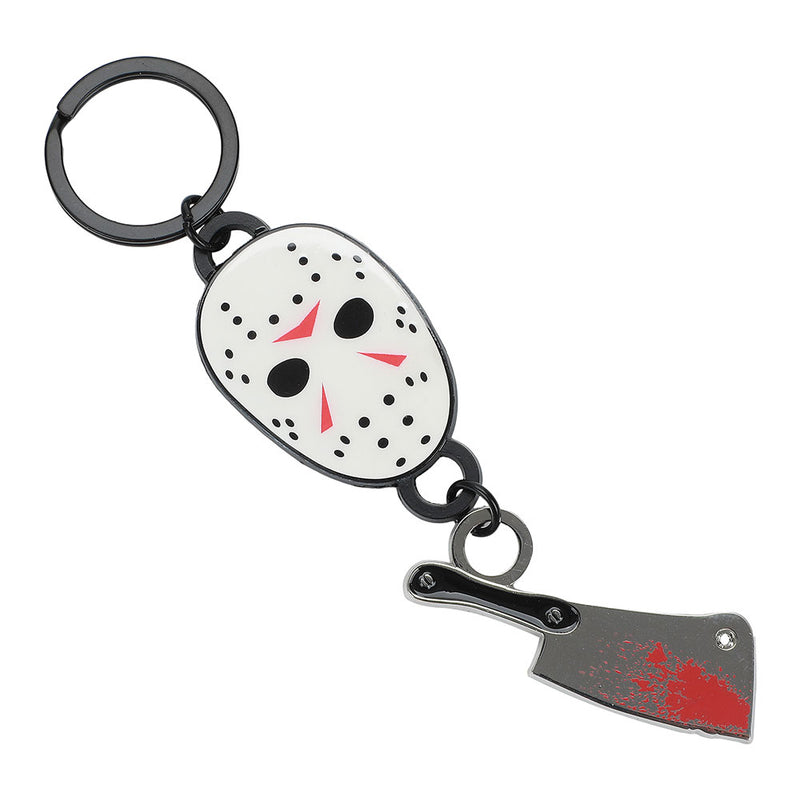 Friday the 13th Mask & Bloody Cleaver Keychain