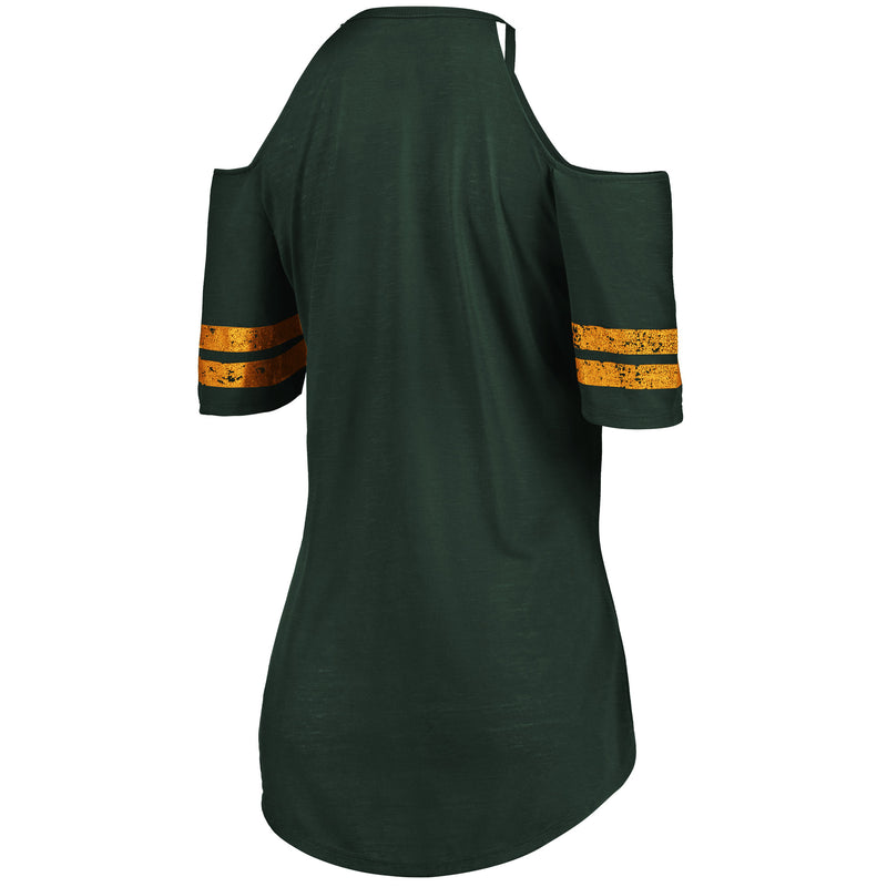 Green Bay Packers Gameday Women's Cold Shoulder Sizzle Tee