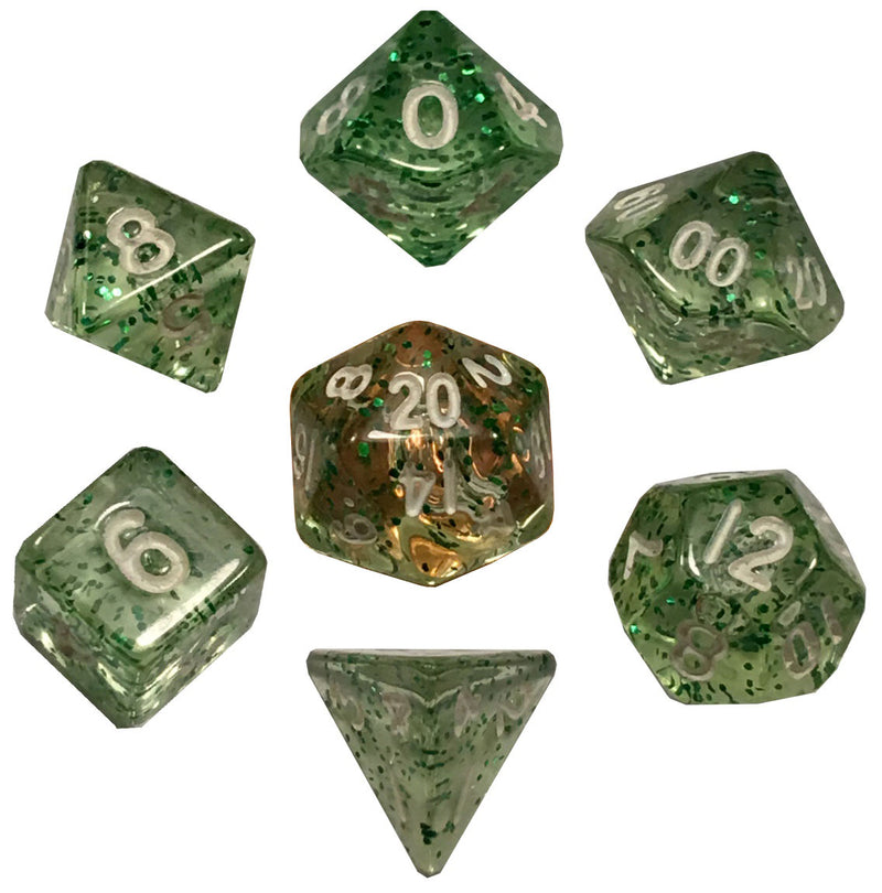 Ethereal Green 10mm Mini Polyhedral Dice Set