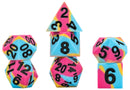 Sharp Edge Silicone Rubber Dice Set: Pansexual Pride