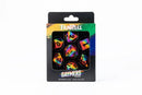 Sharp Edge Silicone Rubber Dice Set: Rainbow Pride