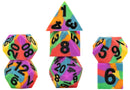 Sharp Edge Silicone Rubber Dice Set: Rainbow Pride