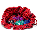 Dragon Storm Velvet Dice Bag with Pockets: Red Dragon Scales